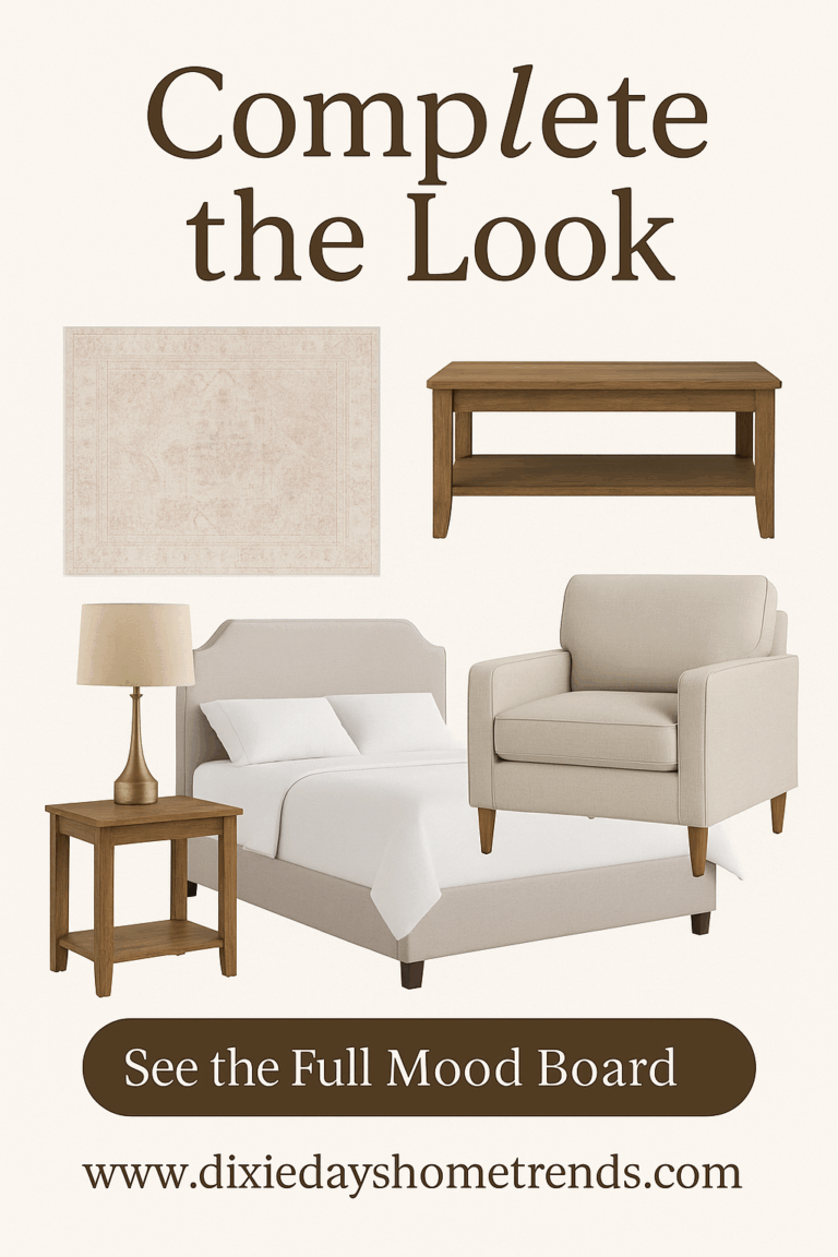  “Warm & Welcoming Wayfair Living Room Mood Board”